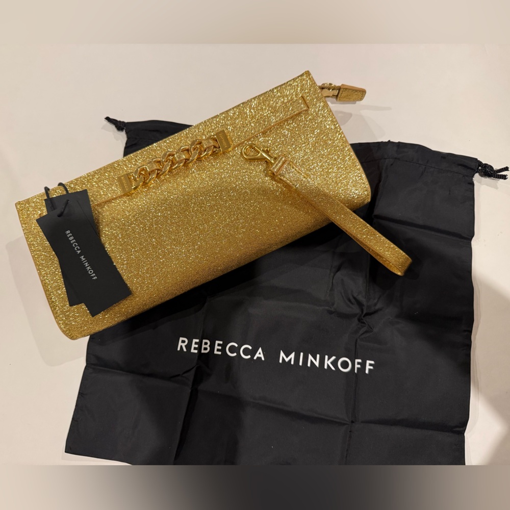 Rebecca Minkoff Sparkling Gold Wristlet